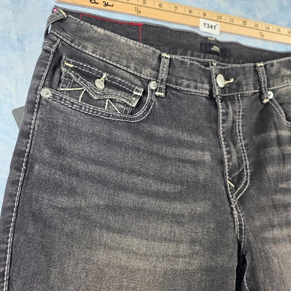 True Religion Geno‎ Relaxed Slim Big T Flap Grey Jeans Mens 36x32 NWT